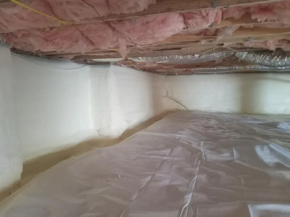 Crawl space encapsulation with closed-cell spray foam for Roof Leak Repair in Roosevelt